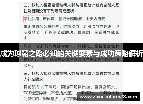 成为球霸之路必知的关键要素与成功策略解析